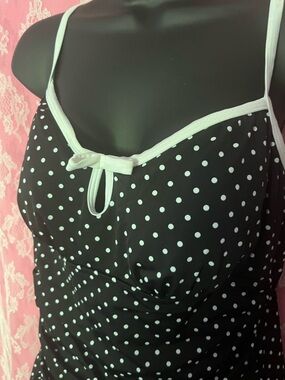 Black & White Polka Dot Tankini Top